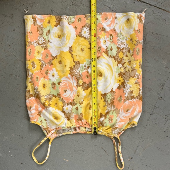 Vintage Floral Yellow and White Skirt and Tank Dress Set Easter - Picture 9 of 11